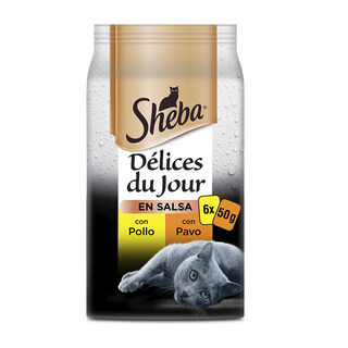 Sheba Délices du Jour Ave Molho em Saqueta para Gatos - Multipack